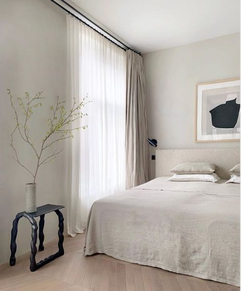 Anne 🔻Anne Claus Interiors on Instagram: "Bedroom design| Anne Claus Interiors . . . #anneclausinteriors #bedroom #bedroomdesign #interiordesign #design #bed #homedecor" Curtains Japandi, Instagram Bedroom, Japandi Bedroom, Condo Interior Design, Condo Interior, Design Bed, Minimalist Bedroom Design, Bedroom Curtains, Curtains Bedroom