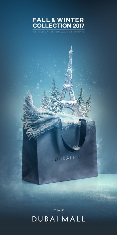 Dubai Mall Winter Collection 2017 on Behance Christmas Advertising, Photoshop Poster, 광고 디자인, Creative Advertising Design, Design Page, Publicidad Creativa, Graphic Design Ads, Christmas Ad, Social Media Design Inspiration