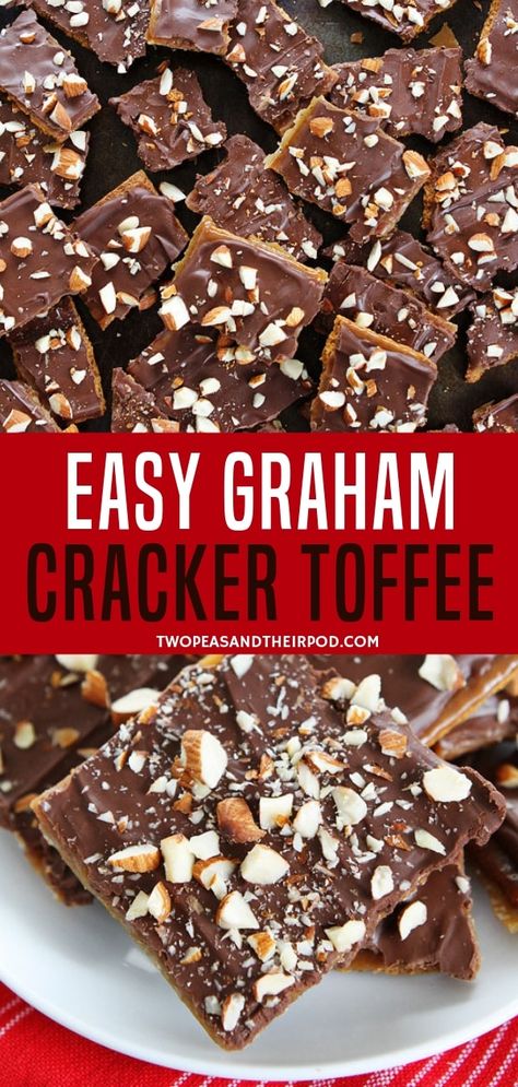 Cracker Toffee Recipe, Graham Cracker Toffee, Brown Sugar Butter, Graham Cracker Recipes, Cracker Toffee, Toffee Recipe, Chocolate Graham Crackers, Graham Brown, Christmas Candy Recipes