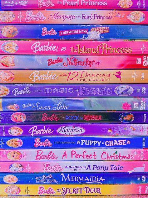 #barbie #barbiecore #dvd #moviesbygenre #y2k Barbie Dvd, Barbie Nutcracker, Barbie And Her Sisters, Barbie Swan Lake, Royal Video, 12 Dancing Princesses, Dvd Case, Movies By Genre, Childhood Nostalgia