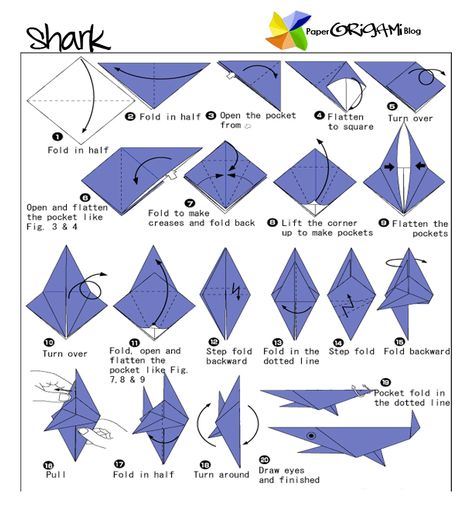 Shark Shark Origami, Origami Instructions For Kids, Origami Shark, Dragon Origami, Origami Guide, Batman Bedroom, Easy Origami For Kids, School Newspaper, Origami Diagrams