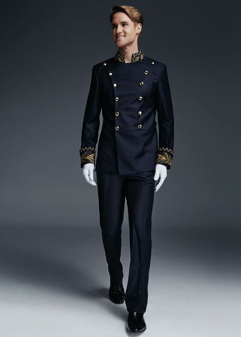 Doorman Uniform, Waiter Uniform Design, Waitstaff Uniform, Chef Dress, Housekeeping Uniform, Waiter Uniform, Marching Band Uniforms, Airline Uniforms, Band Uniforms