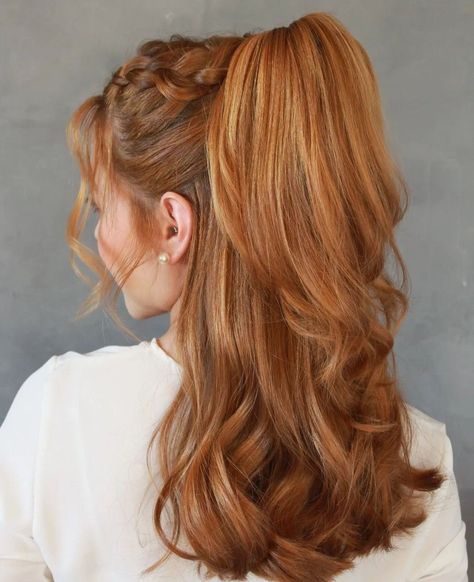 Hair Styles For Long Hair Wedding Guest, Braid Tutorials, Guest Hair, Long Hair Wedding Styles, Long Red Hair, Peinados Fáciles Para Cabello Corto, Back To School Hairstyles, Penteado Cabelo Curto, Hoco Hair