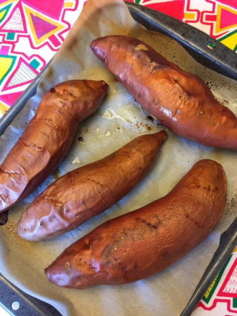 Bake Sweet Potato In Oven, Whole Baked Sweet Potato, Roasted Whole Sweet Potatoes, Oven Baked Sweet Potatoes, Baked Sweet Potato Oven, Sweet Potatoes Baked, Perfect Baked Sweet Potato, Fall Casseroles, Sweet Potato Oven