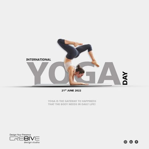 Yoga Day Yoga Ads Design, Yoga Day Social Media Post, Yoga Social Media Design, Yoga Day Creative Post, Yoga Creative Ads, Yoga Day Creatives, Yoga Social Media Posts, International Yoga Day Creative Ads, Yoga Day Post