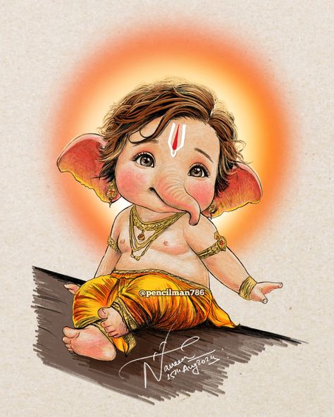 Bal Ganesha 🙏🌺 Ganapati Bappa Morya🌸 “🌟✨ Little Ganesha, the cutest blessing! 💖 Embracing the joy and innocence of new beginnings. Let’s celebrate the power of love, wisdom, and a sprinkle of mischief! 🌼🙏 #BabyGanesha #DivineCutie #BlessingsInDisguise” #balganesh #balganesha #ganesha Pencil Artwork of #lordganesha as kid 🥹 #ganpati #ganpatibappamorya 🙏🏻 #ganesh #gajanan #ganeshchaturthi #ganeshfestival Follow @pencilman786 👈🏻 if you like my #artwork [ Bal Ganesh, Cute Bal Ganesha , ... Ganesha Art Cute, Cute Ganpati Drawing, Bal Ganesh Cute, Bal Ganpati, Little Ganesha Cute, Baby Ganesha Cute, Ganapati Bappa Drawing, Bal Ganesh Drawing, Cute Ganpati Bappa