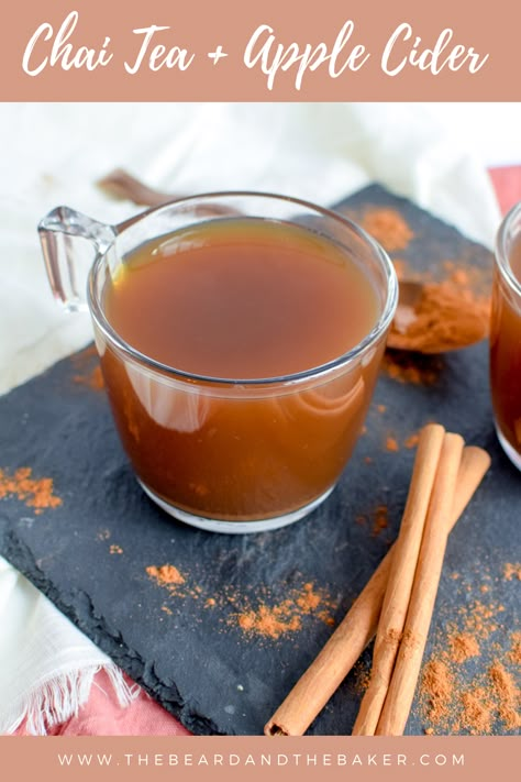 Chai Spiced Apple Cider, Chai Cider Recipe, Apple Cider Chai Tea, Apple Chaider Recipe, Chai Apple Cider, Apple Cider Chai Latte, Apple Cider Latte, Apple Cider Chai, Apple Chai Latte