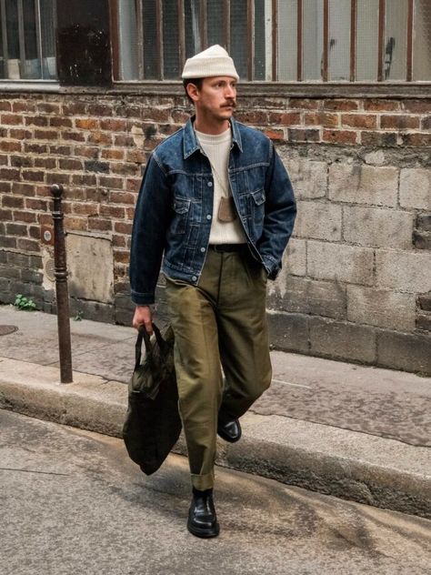 Six More New Brands I'm Watching — Die, Workwear! Hipster Fashion 2023, Smart Workwear Mens, Americana Workwear Men, Workwear Men Style, Work Wear Fashion Men, Cozy Masc Outfits, Retro Americana Fashion, Men’s Outfits Workwear, American Workwear Style Men