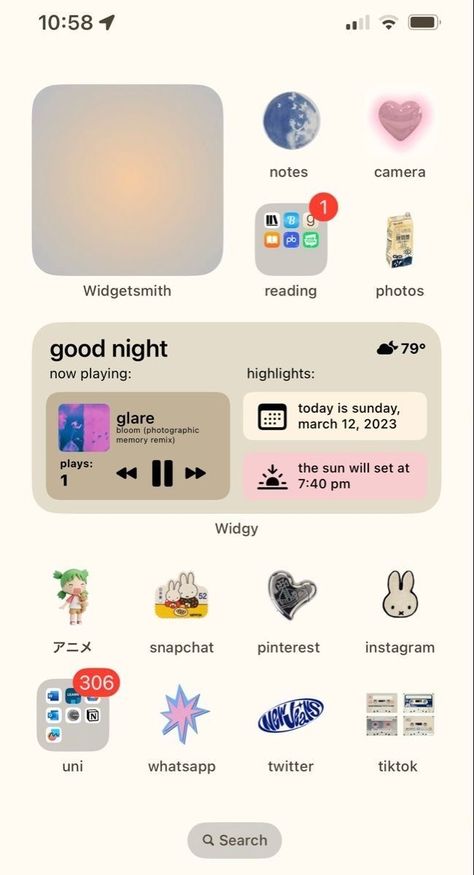 Iphone Widget Homescreen, Widget Organization Iphone, Screen Ideas Aesthetic, Phone Widgets Aesthetic Ideas, Phone Wallpaper Inspo Widgets, Iphone Design Ideas Aesthetic, Aesthetic App Layout, Phone Set Up Homescreen Aesthetic, Widget Apps For Iphone