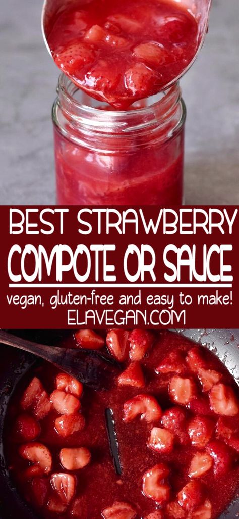 How To Make Compote, Sauces For Crepes, Fruit Sauce Recipe, Strawberry Sauce Canning Recipe, Simple Strawberry Desserts, Strawberry Sauce Recipe, Berry Compote Recipe, Strawberry Compote Recipe, Strawberry Compote Cake