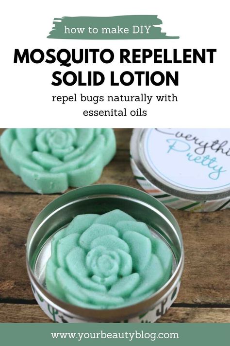 Mosquito Repellent Lotion, Essential Oil Bug Repellent, Insect Repellent Homemade, Diy Bug Repellent, Diy Mosquito Repellent, Lotion Bars Diy, Homemade Lotion Bars, Lotion Bars Recipe, Spa Recipes