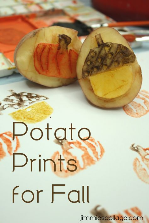 Potato Prints Fall Craft Potato Stamp, Thanksgiving Games For Kids, Potato Print, Harvest Celebration, Autumn Activities For Kids, Homemade Halloween, Fall Crafts For Kids, Thanksgiving Fun, Thanksgiving Activities