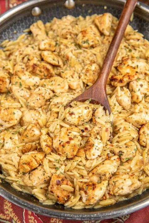 One Pot Chicken And Orzo, Garlic Orzo, Chicken And Orzo, Orzo Recipe, Chicken And Pasta, Pasta Chicken, Orzo Recipes, Chicken Orzo, Olive Oil Garlic