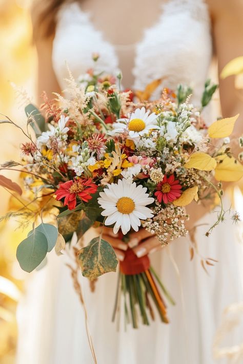 Transform your fall wedding with these 40+ stunning wildflower bouquets. They’re fresh, trendy, and made for autumn brides. Find your favorite now! #fallinspired #wildflowerwedding #weddingflorals Fall Bouquet Wedding October, Fall Wedding Wildflowers, Wildflower Wedding Fall, Wild Flower Wedding Flowers, Wildflower Bridal Bouquet Summer, Autumn Wildflower Wedding, Fall Wildflower Wedding Theme, Western Wildflower Wedding, Wild Flowers For Wedding