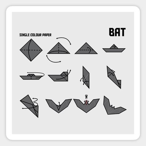 Origami For Room Decor, Spooky Origami, Bat Origami Easy, Bat Diy Decoration, Origami Bats, Origami Bat Tutorial, Bats In Love, Bat Paper Craft, Bat Origami