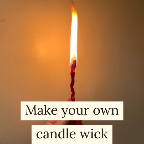 What Can You Use For A Candle Wick, How To Make A Wick For A Candle, How To Make Candle Wicks, How To Make A Candle Wick, Diy Candle Wick Easy, Off Grid Living Self Sufficient, Homemade Candle Wick, Diy Candle Wick, Make Your Own Candles