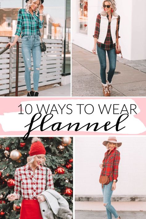 10 ways to wear a flannel shirt this fall, post with multiple different examples of how to wear a flannel shirt from shorts, to jeans, to skirts, to different layering options! #flannel #flannelshirt #plaidshirt #plaid #falloutfit Flannel Shirt Outfit Winter, How To Style Flannel Shirt, How To Style A Flannel Shirt, Ways To Wear A Flannel Shirt, How To Wear A Flannel Shirt, How To Style Flannel, How To Wear A Flannel, Ways To Wear A Flannel, How To Style A Flannel