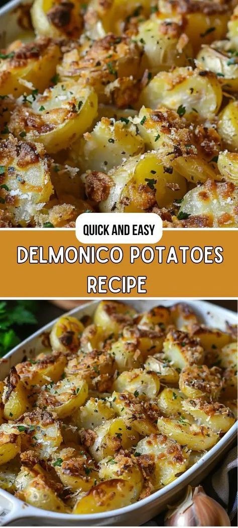 Delmonico Potatoes Recipe Delmonico Potatoes 12 Tomatoes, Petite Potatoes Recipes, Starch Side Dish, Food Ideas For Family, New Potatoes Recipes, Delmonico Potatoes, Dinner Food Ideas, Potato Side Dishes Easy, Potatoe Recipes