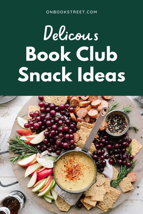 Host Book Club Ideas, Bookclub Dinner Ideas Food Recipes, Christmas Book Club Food, Snack Ideas For Book Club, Bookclub Food Ideas, Snacks For Book Club Appetizers, Bridge Club Snacks, March Book Club Ideas, Demon Copperhead Book Club Food