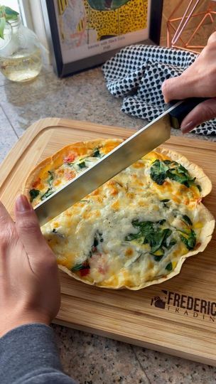 15M views · 868K reactions | Tortilla Quiche Bake 🍳 TBH I don’t know what to call this.  I heard so many names🤣 I really enjoyed this and would totally make it again.  The eggs are light and fluffy.  Crisp of the tortilla bottom.  And the cheesy top with veggies.  Perfect breakie.  #eggbake #airfyerrecipe #tortillabake #breakfastideas #breaktime #breakfast #eggbake | Michelle Belfrey | mizzerybell · Original audio Tortilla Quiche, Fedtforbrændende Mad, Impossible Pie, Breakfast Quiche Recipes, Cottage Cheese Recipes, Idee Pasto, Protein Meals, Food Info, Quiche Recipes