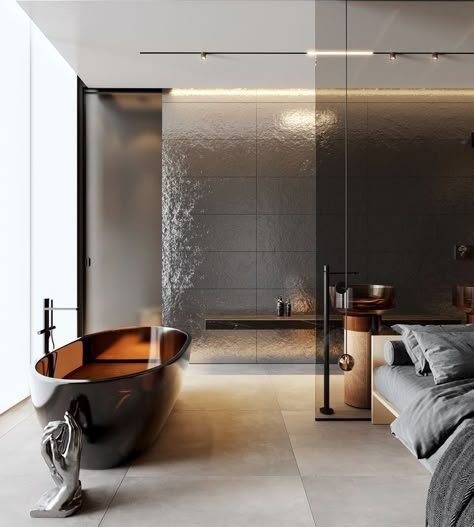 Bedroom With Bathtub, Ensuite Layout, Glass Bathtub, Ensuite Bathroom Designs, Product Innovation, Ensuite Bedroom, Bathtub Design, Ensuite Bathrooms, Ensuite Bathroom