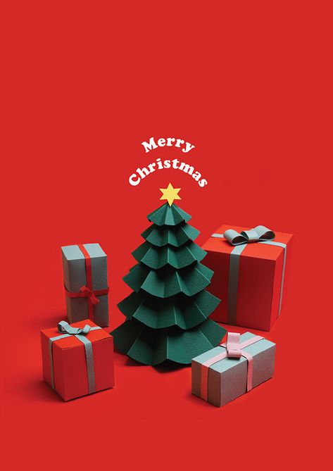 To gift or to keep on Behance Christmas Graphic Design, Merry Christmas And Happy Holidays, Paper Art Projects, Christmas Campaign, Christmas Promotion, Digital Marketing Design, Christmas Shoot, Xmas Deco, Christmas Ad