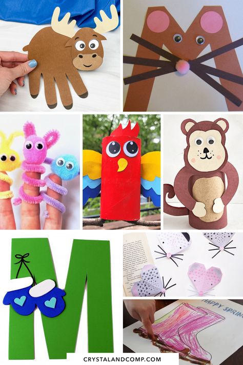 Learning the alphabet is fun with these creative letter M crafts for preschoolers. From handprint art to a toilet paper roll macaw craft, there's something here for everyone. M Art Preschool, Letter M Preschool Crafts, Letter M Crafts For Toddlers, M Crafts For Preschool, M Crafts For Preschoolers, Letter M Crafts For Preschoolers, Letter M Activities For Preschool, Letter M Craft, M Crafts