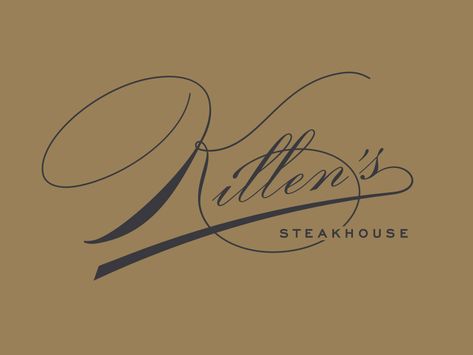 Killens Steakhouse Logo Option Modern Steakhouse, Steak Logo, Steakhouse Decor, Fancy Restaurant Logo, Steakhouse Logo, Steakhouse Logo Design, Steak House Logo Design, Steakhouse Branding, Fancy Cursive