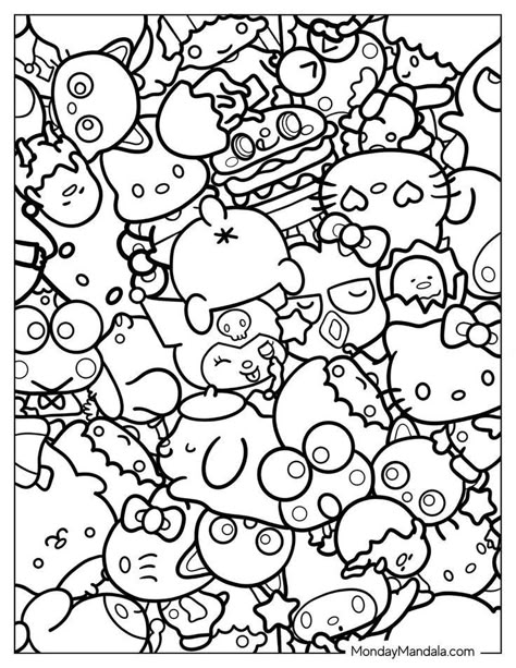 Sanrio Coloring Pages, Sanrio Coloring, Hello Kitty Colouring, Hello Kitty Colouring Pages, Kitty Coloring, Hello Kitty Coloring, Detailed Coloring Pages, Hello Kitty Characters, Kitty Drawing