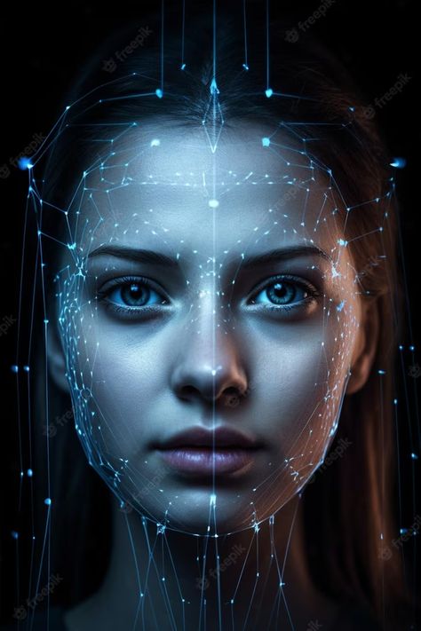 Premium AI Image | Woman for facial recognition and scanning system AI generative Image Recognition, Face Creator, Face Generator, Face Recognition System, Facial Recognition System, Face Surgery, Facial Surgery, Facial Recognition Technology, Face Reading