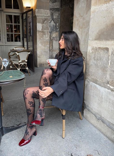 10 Easy Ways To Style Red Shoes This Season Simple Easy Outfits, Coffee Date Outfit Ideas, Red Shoes Outfit, Coffee Date Outfit, Date Outfit Ideas, Coffee Date Outfits, Floral Tights, Date Outfit, Heels Outfits