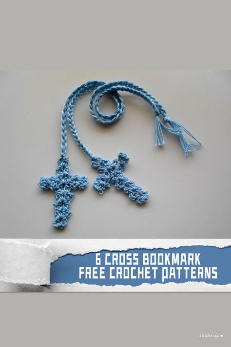 6 Cross Bookmark Crochet Patterns – FREE - iGOODideas.com Free Crochet Bookmarks Patterns, Cross Bookmark Crochet, Crocheted Cross Bookmarks Free Pattern, Cross Bookmarks Crochet Free Pattern, Cross Crochet Pattern Free, Crochet Cross Free Pattern, Christian Crochet Patterns Free, Crochet Cross Bookmark Free Pattern, Christian Diy Crafts