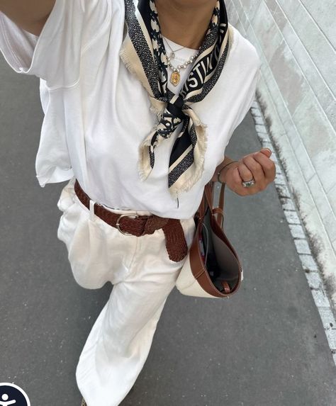 Silk Scarf Outfit, The Round Up, Parisienne Chic, Silk Scarf Style, Instagram Paris, Scarf Outfit, Silk Square Scarf, Natural Silk, Round Up