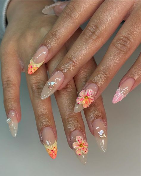 📍RICHMOND HILL 11418, NYC | tulum set ☀️🏝️🐚🦩 #nails #nycnailtech #queensnailtech #nycnails #3dflowers #nailart #frenchnails | Instagram Tulum Nails, Arty Nails, Flower Nail, Nyc Nails, 3d Flower Nails, Tropical Nails, Glow Nails, Summery Nails, 3d Nails