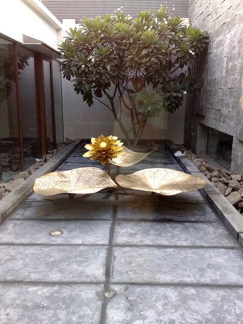 Lotus flower sculpture handcrafted for client needs Lotus Interior Design, Lotus Architecture, Lotus Sculpture Art, Living Room Sculpture, Lotus Inspired Architecture, Lotus Decor, 3d Clay Mural Art Lotus, Lotus Installation Art, Wedding Sculpture