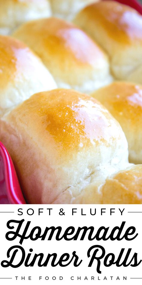 Famous Buttery Dinner Rolls from The Food Charlatan. These buttery Dinner Rolls are so light, so fluffy, with SO much heavenly buttery goodness. Who needs dinner when you've got these dinner rolls?? I could eat the whole batch. #dinner #rolls #bread #butter #fluffy #golden #best #soft #homemade Best Homemade Dinner Rolls, Dinner Rolls Recipe Homemade, Thanksgiving Dinner Rolls, Buttery Dinner Rolls, Dinner Roll Recipe, Thanksgiving Rolls, Yeast Rolls Recipe, No Yeast Dinner Rolls, Fluffy Dinner Rolls