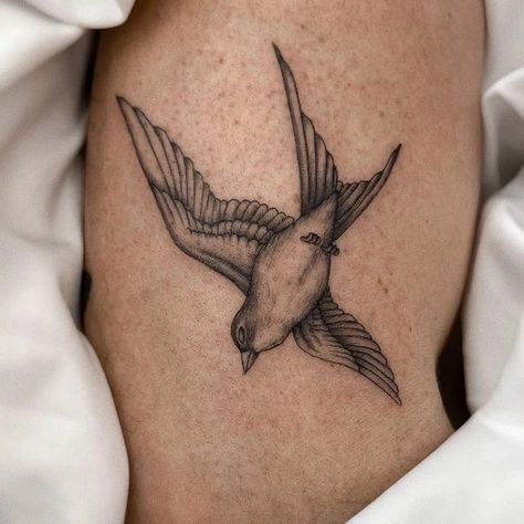 Finch Tattoo, Lark Tattoo, Bunting Bird, Bird Tattoo, Birds Tattoo, Leaf Tattoos, Make Art, Maple Leaf Tattoo, Bunting