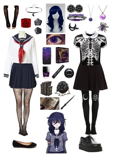 "Yandere Simulator: Oka Ruto" by ender1027 ❤ liked on Polyvore featuring Hot Topic, Killstar, cutekawaii, Butter London, Demonia, Ciel and Once Upon a Time Kawaii, Yandere Outfits, Yandere Simulator Oka Ruto, Yandere Simulator Oka, Anime Bounding, Edgy Outfits Grunge, Oka Ruto, Yandere Simulator Characters, Anime Diy