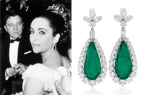 Some of the Oscar winner’s most iconic jewels go up for auction at Christie’s this week. See photos. Elizabeth Taylor Jewelry, Emerald Green Earrings, Ruby Pendant, Jewelry Auction, Royal Jewels, Elizabeth Taylor, Crown Jewels, Emerald Earrings, Emerald Jewelry