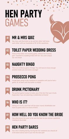 Hens Party Drinks, Pyjama Party Hens Night, Sten Do Games, Fun Hens Party Ideas, Stag And Hen Party, Fun Hen Party Ideas, Hendo Ideas Bridal Parties, Hen Party Games Classy, Hen Do House Party