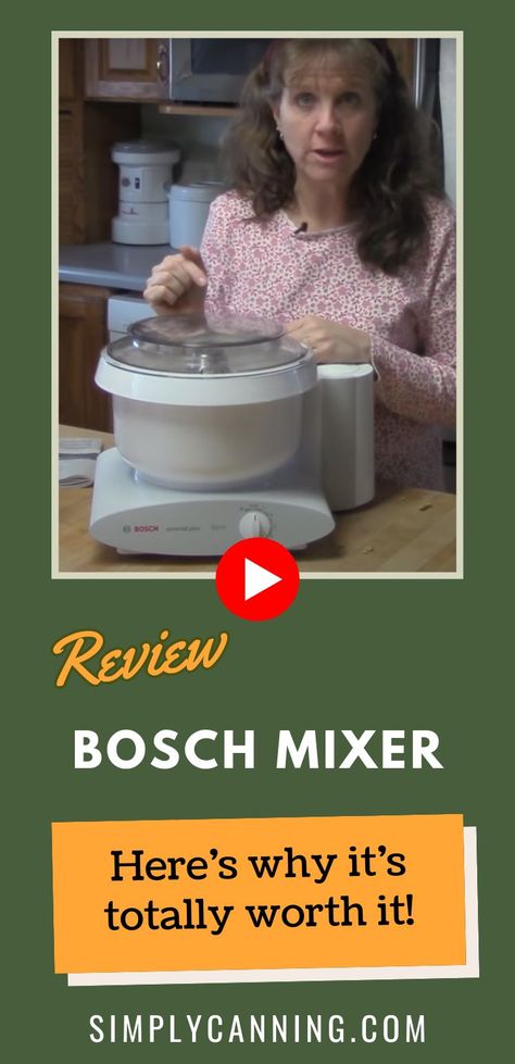 👍 Yes, Bosch Mixers are totally worth the 💰! Here's why:  https://youtu.be/Bxyt8POtSB8 Bosch Mixer Recipes, How To Make Homemade Butter Stand Mixers, Bosch Kettle, Bosch Mixer, Mixer Recipes, Water Bath Canning, Canning Tomatoes, Pressure Canning, Jams & Jellies