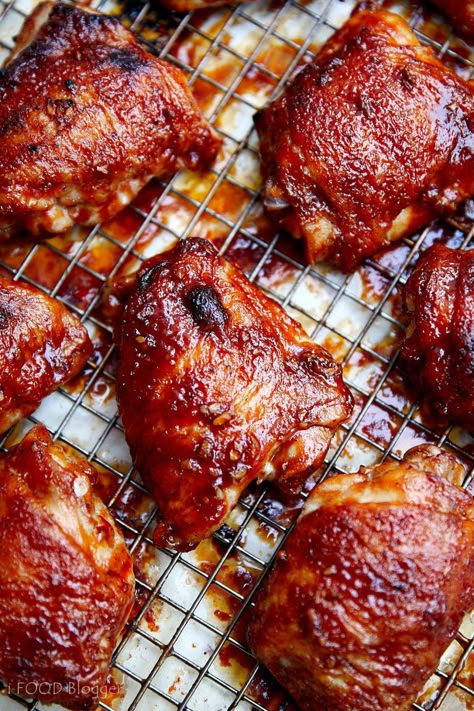 Baked Bbq Chicken Thighs Bone In, Skin On Bone In Chicken Thigh Recipes Oven, Bbq Chicken Thighs In Oven, Baked Chicken Thighs Bone In, Bbq Baked Chicken Breast, Baked Bbq Chicken Thighs, Turkey Thigh, Barbecue Chicken Thighs, Chicken Thighs In Oven