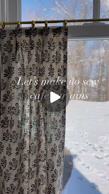 Ali Bryde | DIY | Design on Instagram: "Let’s make some No Sew cafe curtains!! I used extra hold heat tape which is very easy to use!! You just apply the tape sticky side down, iron, remove the white backing, fold over to create your hem, and iron again. It’s quick and easy! I love that the tape creates a stiff edge for the curtain that helps keep its form. I created two folds before clipping them to the curtain ring to give a pleated look. I LOVE how these have turned out. #diyhomedecor #diyideas #bhghome #apartmenttherapy" Diy Cafe Curtains No Sew, No Sew Cafe Curtains, Diy Cafe Curtains, Curtain Ring, Heat Tape, Net Curtains, Long Curtains, Cafe Style, Cafe Curtains