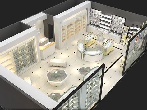 Jewelry Store Interior, Store Plan, Shoe Store Design, Store Shelves Design, Store Decoration, Retail Store Interior Design, Clothing Store Design, Jewelry Store Design, Jewellery Shop Design