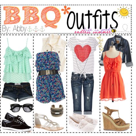 "Barbeque Outfits 3" by tippers-of-polyvore on Polyvore Barbeque Outfits For Women, Bbq Outfit Ideas Casual, Barbeque Outfit, Bbq Outfit Ideas, Barbecue Outfit, Summer Bbq Outfit, Bbq Outfit, Bbq Outfits, Colorful Romper