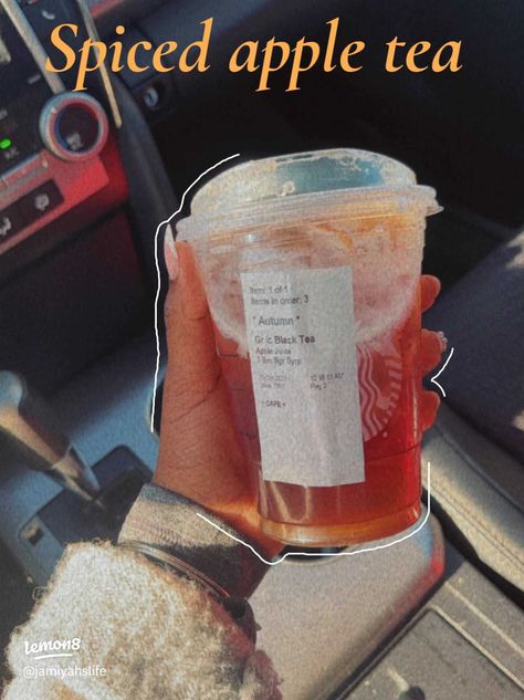 Spiced apple tea 🍁🍂 | Gallery posted by Jamiyahnicole✨ | Lemon8 Spiced Apple Tea Starbucks, Iced Black Tea, Tea Starbucks, Spiced Tea, Brown Sugar Syrup, Apple Tea, How To Order Starbucks, Sugar Syrup, Spice Tea