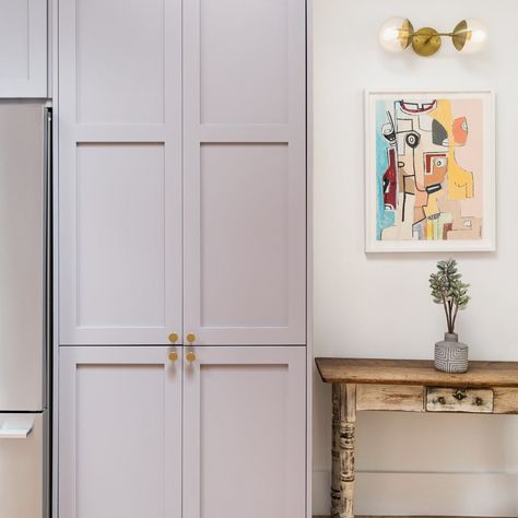 Ikea Kitchen Hacks Part 1: Pantry Doors — AM Singer Design Kitchen Appliance Garage, Ikea Sektion Cabinets, Ikea Pantry, Ikea Boxes, Appliance Garage, Urban Kitchen, Pocket Door Hardware, Ceiling Storage, Empty Nesters