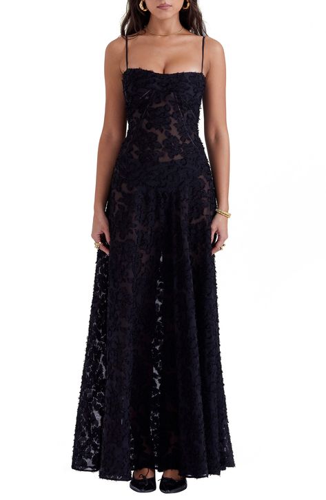 HOUSE OF CB Seren Blush Sheer Lace-Up Back Gown | Nordstrom Backless Dress Black, Black Evening Dresses, Lace Dress Long, Suspender Dress, Romantic Dress, Maxi Dress Evening, Evening Dresses Elegant, Long Summer Dresses, Lace Maxi