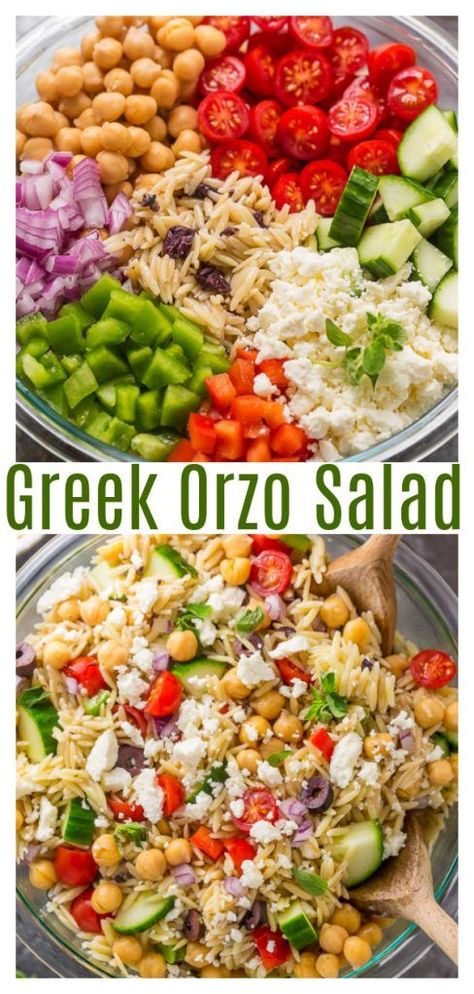 Cellentani Pasta Salad Recipes, Glow Salad, Orzo Salat, Clean Eating Meal Prep, Greek Salads, Greek Orzo, Greek Orzo Salad, Orzo Salad Recipes, Orzo Pasta Salad