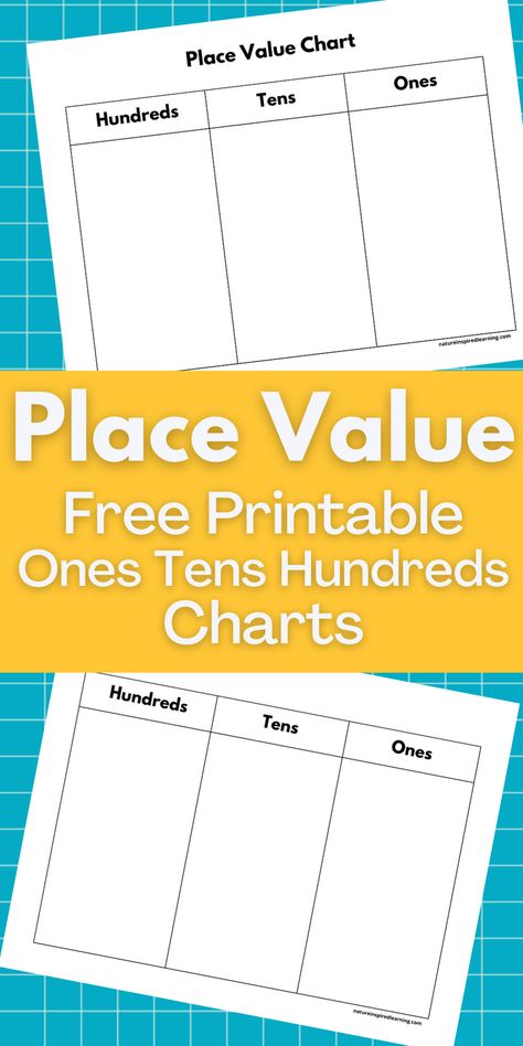 Place Value Charts Printable Free, How To Teach Tens And Ones Place Values, Place Value Mats Free, Place Value Chart 1st Grade, Ones Tens Hundreds Chart, Place Value Chart Printable Free, Bullet Journal Reflection, Place Value Mat, Teaching Place Value